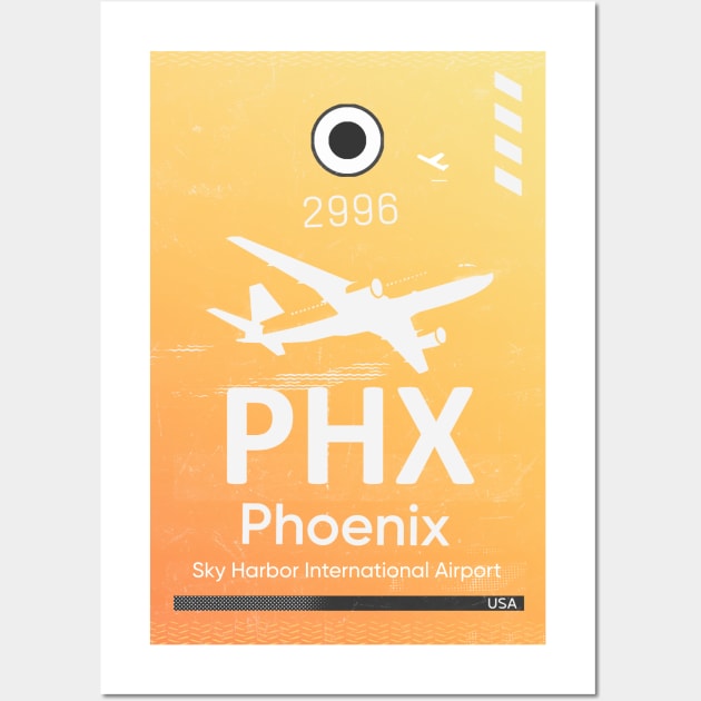 Phoenix airport code PHX Wall Art by Woohoo